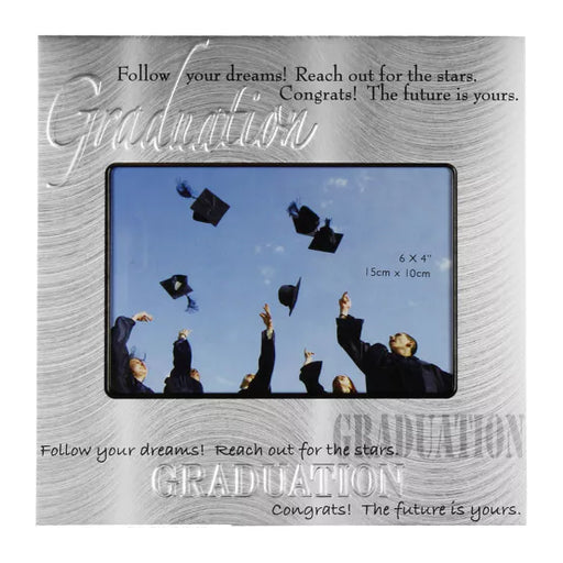 Graduation Silver Aluminium Photo Frame 6" x 4" - Gifts - Bumbletree - Bumbletree
