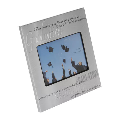 Graduation Silver Aluminium Photo Frame 6" x 4" - Gifts - Bumbletree - Bumbletree