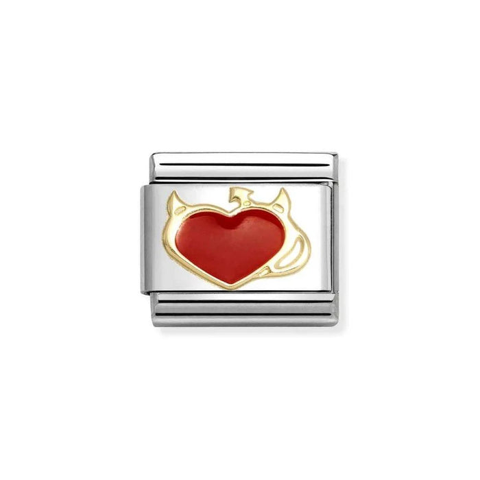 NOMINATION Classic Gold & Red Devil Heart Charm - Charms - Nomination - Bumbletree
