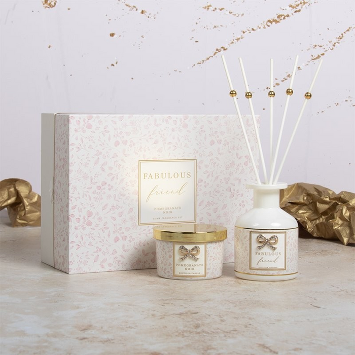 'Fabulous Friend' Desire Pomegranate Noir Boutique Candle & Reed Diffuser Set - Home Fragrance - Bumbletree - Bumbletree
