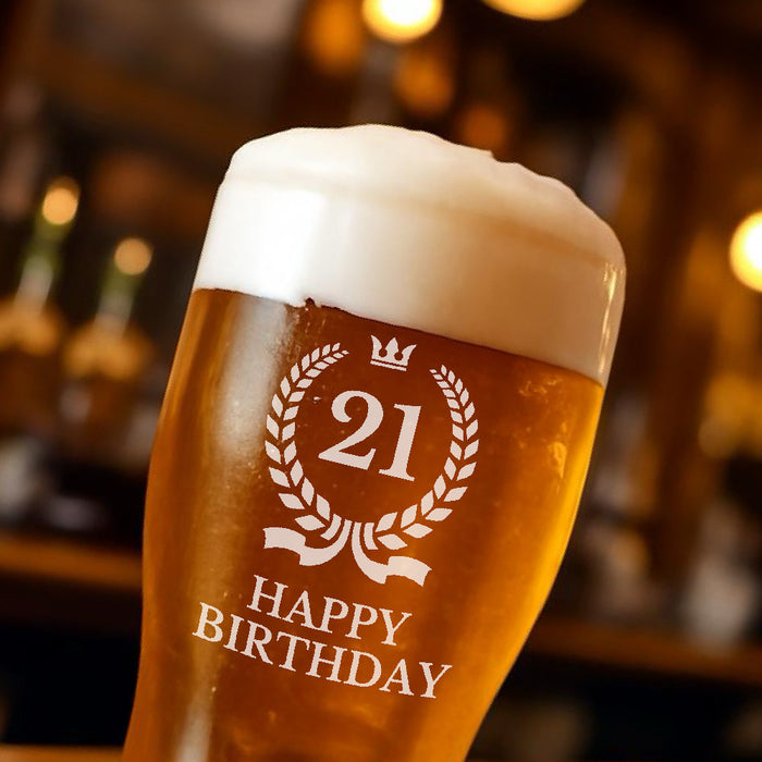 Happy 21st Birthday Pint Glass - Gifts - Bumbletree - Bumbletree