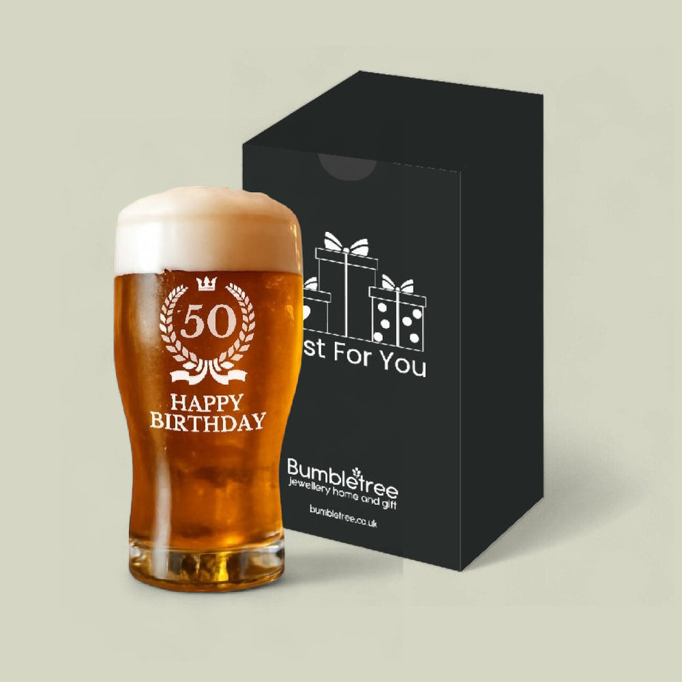 Happy 50th Birthday Pint Glass– Bumbletree
