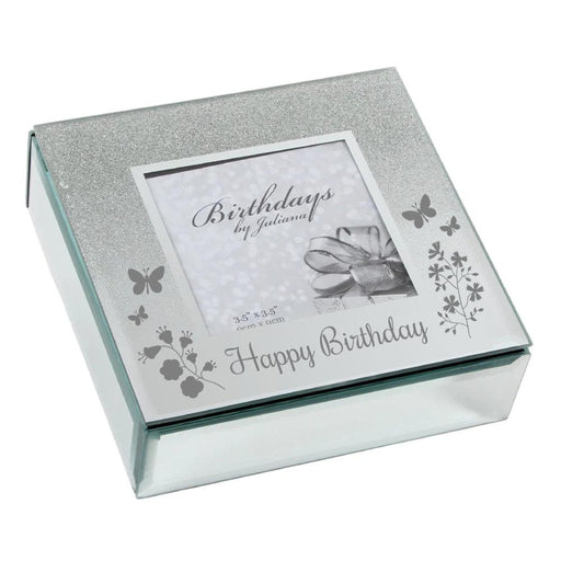 Happy Birthday Butterflies Glitter Mirrored Trinket Jewellery Box - Gifts - Bumbletree - Bumbletree