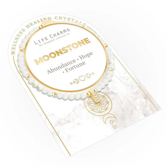 Life Charms Moonstone Healing Crystals Gold Bracelet - Jewellery - Life Charms - Bumbletree