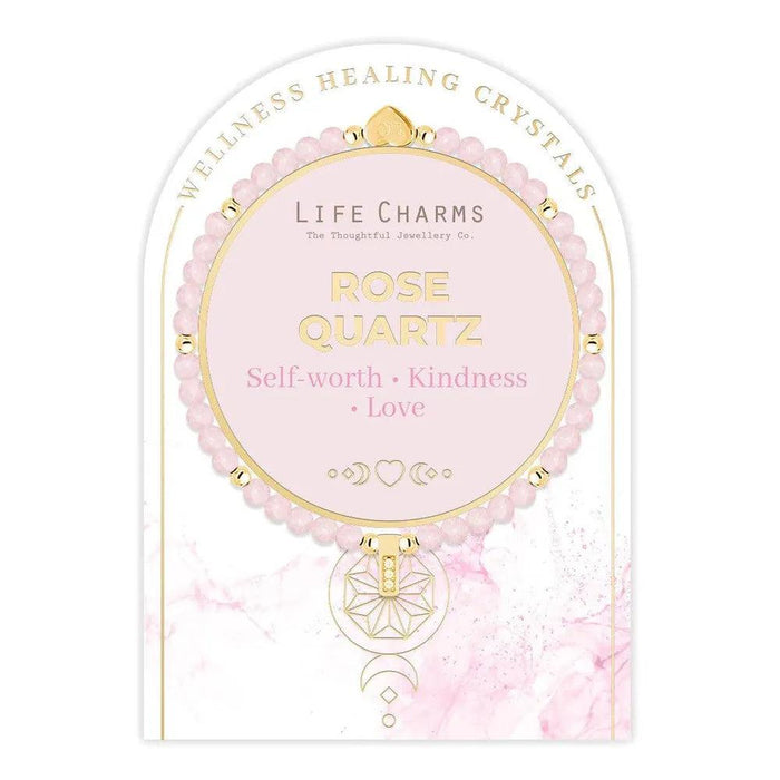 Life Charms Rose Quartz Healing Crystals Gold Bracelet - Jewellery - Life Charms - Bumbletree
