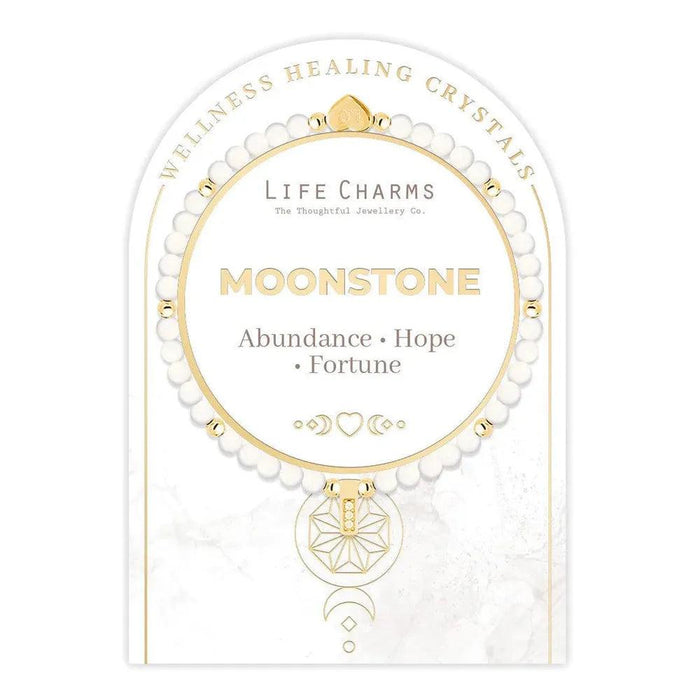 Life Charms Moonstone Healing Crystals Gold Bracelet - Jewellery - Life Charms - Bumbletree