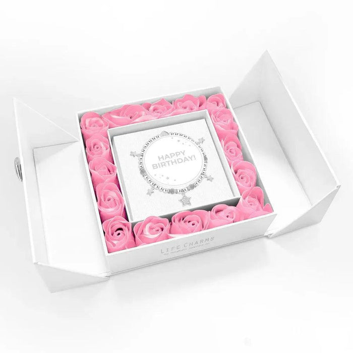 Life Charms 'Happy Birthday' Bracelet Roses Gift Set - Jewellery - Life Charms - Bumbletree