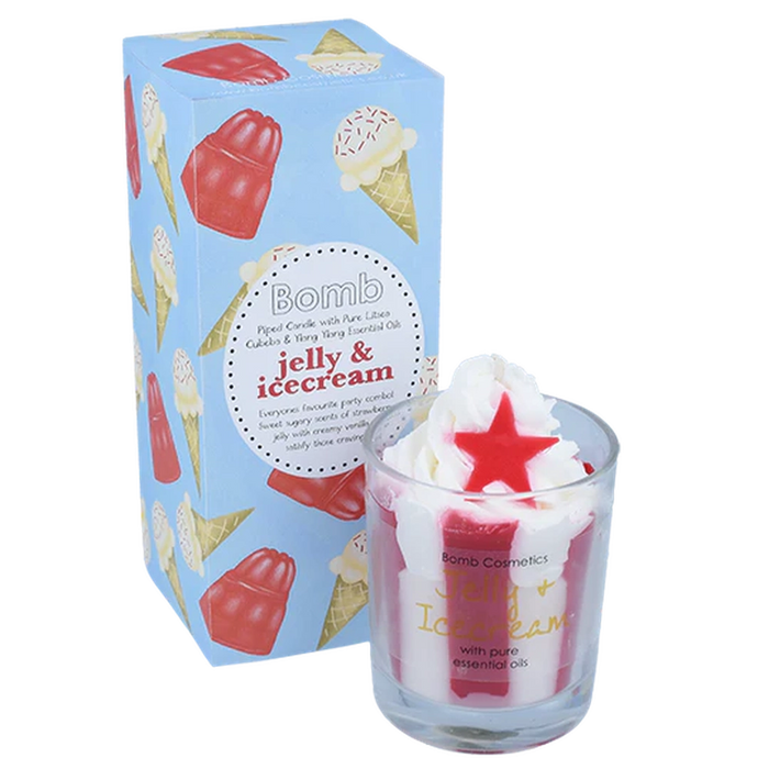 Jelly & Icecream Piped Glass Candle - Home Fragrance - Bomb Cosmetics - Bumbletree