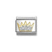 NOMINATION Classic Gold & Silver Glitter Crown Charm - Charms - Nomination - Bumbletree