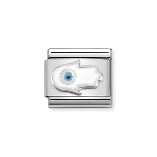 NOMINATION Classic Silver & White Hand of Fatima Charm - Charms - Nomination - Bumbletree