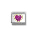 NOMINATION Classic Gold & Fuchsia Glitter Heart Charm - Charms - Nomination - Bumbletree