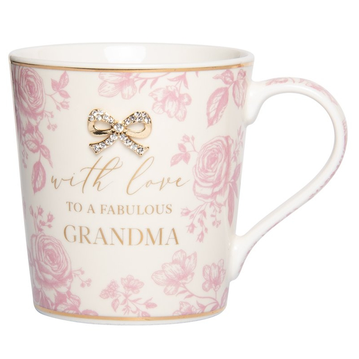 'Fabulous Grandma' Floral Fine China Mug - Gifts - Bumbletree - Bumbletree