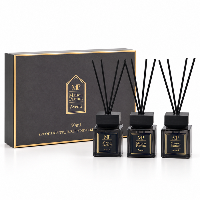 Maison Parfum Aventi Luxury Reed Diffuser Gift Set: 3 x 50ml - Inspired By Aventus
