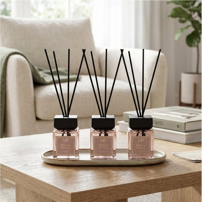 Maison Parfum Coco Luxury Reed Diffuser Gift Set: 3 x 50ml - Inspired By Coco Mademoiselle