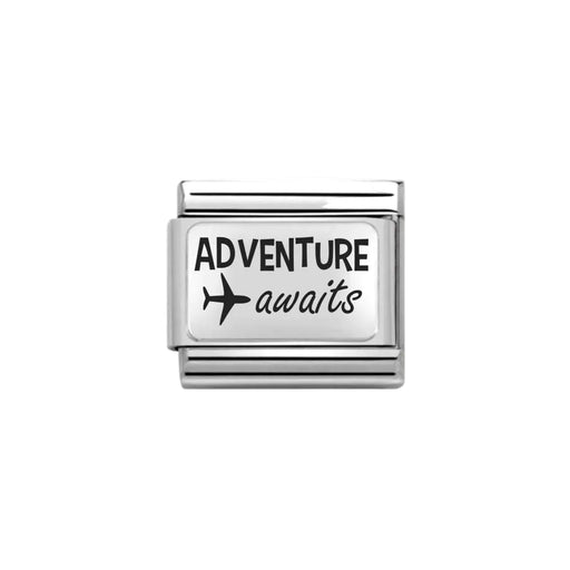 NOMINATION Classic Silver Adventure Awaits Charm with Plane Design - Charms - Nomination - Bumbletree