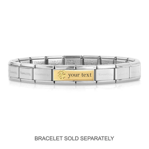 NOMINATION Classic Gold Four Leaf Clover Engravable Double Charm - Charms - Nomination - Bumbletree