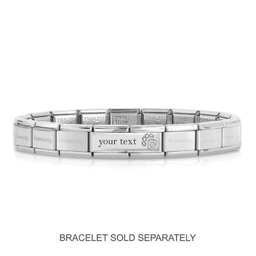 NOMINATION Classic Silver Plate with CZ Paw Print Double Charm - Charms - Nomination - Bumbletree