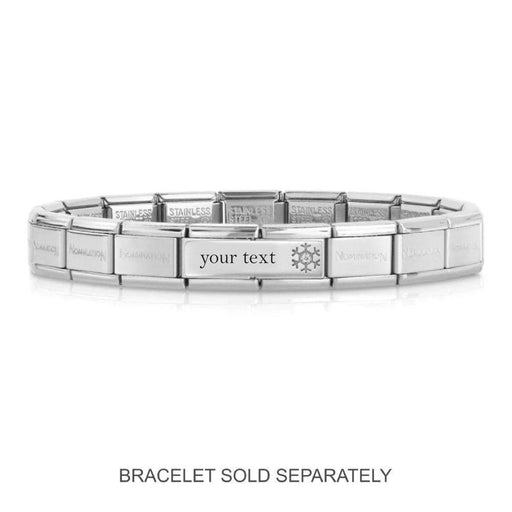 NOMINATION Classic Silver Plate with CZ Snowflake Engravable Double Charm - Charms - Nomination - Bumbletree