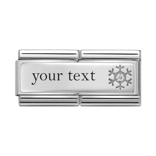NOMINATION Classic Silver Plate with CZ Snowflake Engravable Double Charm - Charms - Nomination - Bumbletree