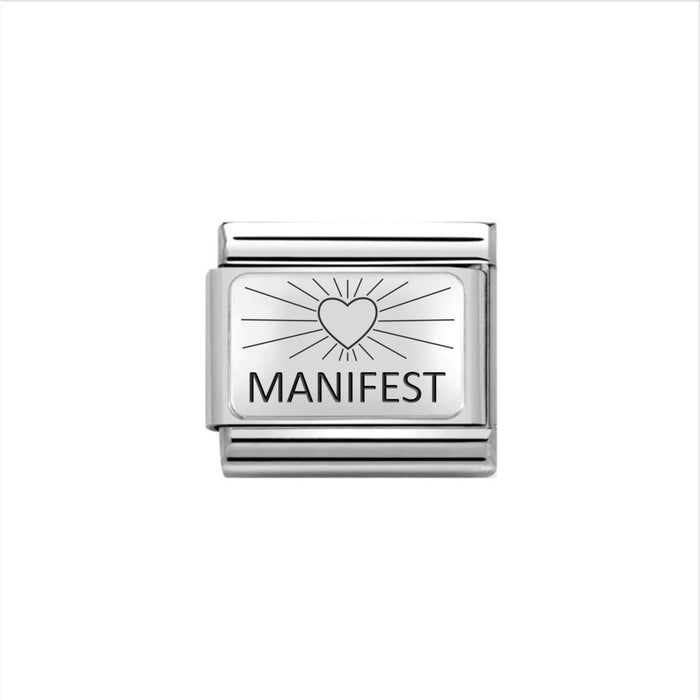 NOMINATION Classic Silver Manifest Charm with Heart Design - Charms - Nomination - Bumbletree