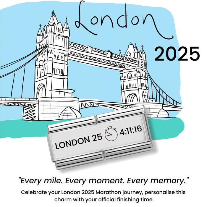 NOMINATION Classic Silver Personalised - London Marathon 2025 Double Charm - Charms - Nomination - Bumbletree