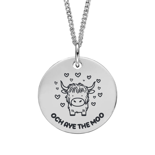Och Aye The Moo Personalised Sterling Silver Pendant Necklace - Jewellery - Bumbletree - Bumbletree