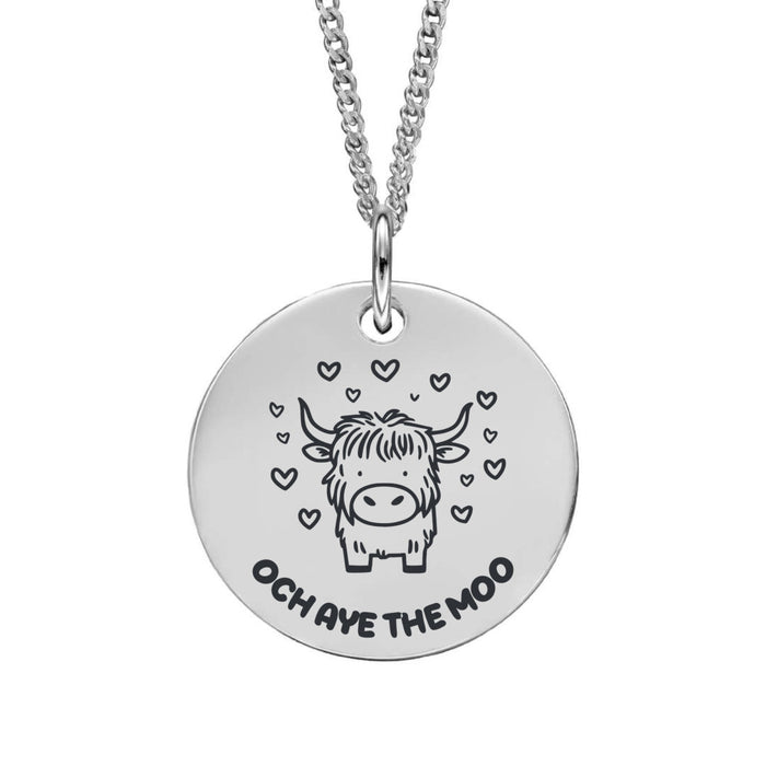 Och Aye The Moo Personalised Sterling Silver Pendant Necklace - Jewellery - Bumbletree - Bumbletree