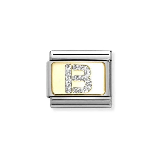 Nomination Classic Gold & Silver Glitter Letter B Charm - Charms - Nomination - Bumbletree