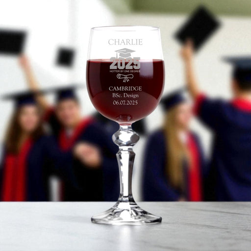 Personalised Graduation 2025 Crystal-Cut Wine Glass - Gifts - Bumbletree - Bumbletree