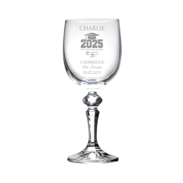 Personalised Graduation 2025 Crystal-Cut Wine Glass - Gifts - Bumbletree - Bumbletree