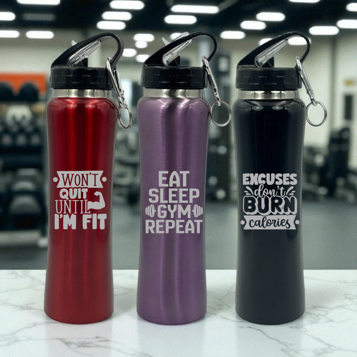 Personalised Gym Fan Stainless Steel Sports Insulated Water Bottle - Gifts - Bumbletree - Bumbletree