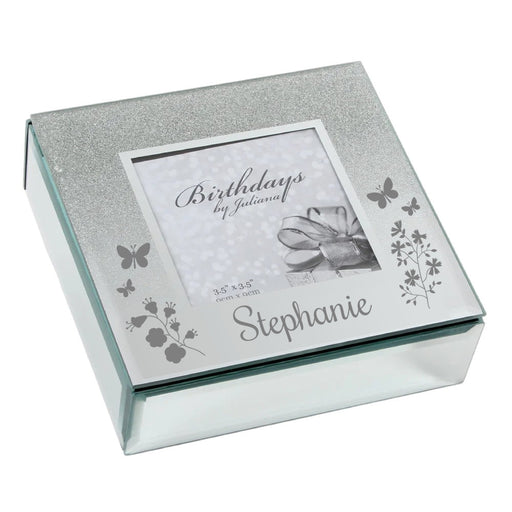 Personalised Name Glitter Mirrored Trinket Jewellery Box - Gifts - Bumbletree - Bumbletree