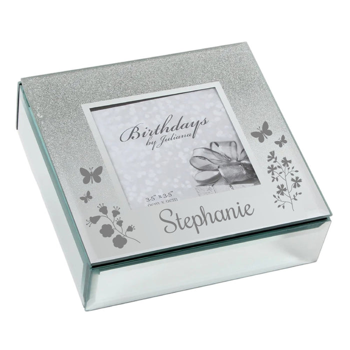 Personalised Name Glitter Mirrored Trinket Jewellery Box - Gifts - Bumbletree - Bumbletree
