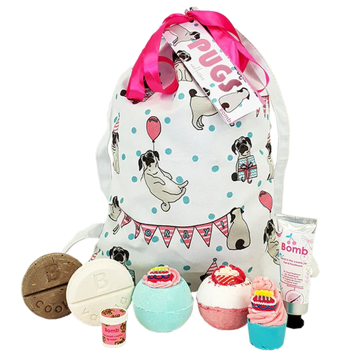 Pugs & Kisses Wash Bag Gift Pack - Bath & Body - Bomb Cosmetics - Bumbletree