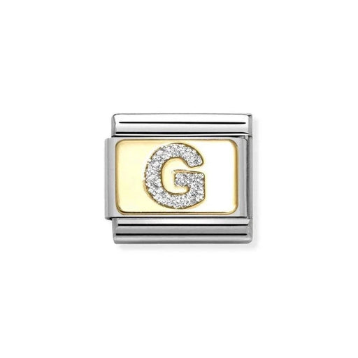 NOMINATION Classic Gold & Silver Glitter Letter G Charm - Charms - Nomination - Bumbletree