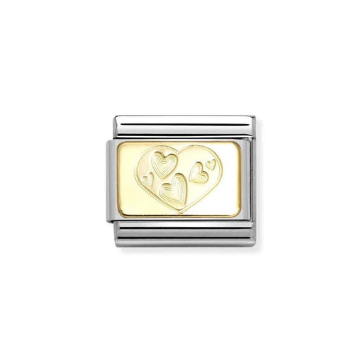 NOMINATION Classic Gold Multi-Hearted Heart Plate Charm - Charms - Nomination - Bumbletree