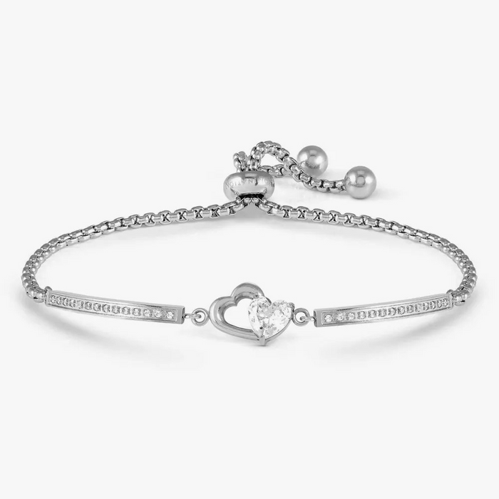 NOMINATION Milleluci Refined Silver Double Heart CZ Bracelet - Jewellery - Nomination - Bumbletree