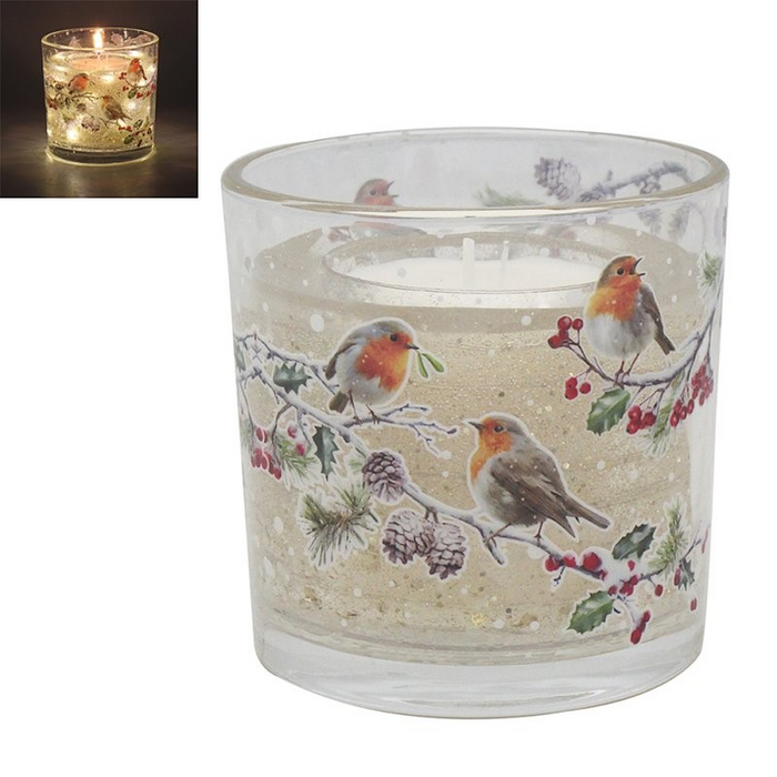 'Christmas Robin' Christmas Tree & Eucalyptus LED Gel Candle - Home Fragrance - Bumbletree - Bumbletree