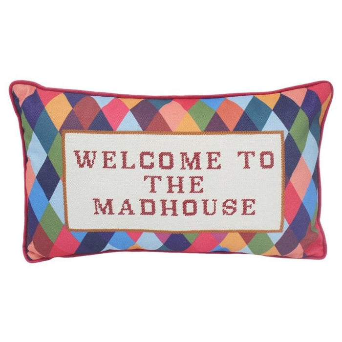 'Welcome To The Madhouse' Pillow Cushion - Homeware - Bumbletree - Bumbletree