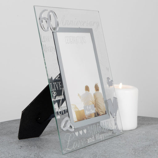 60th Anniversary 3D Mirror Frame 4" x 6" - Gifts - Bumbletree - Bumbletree