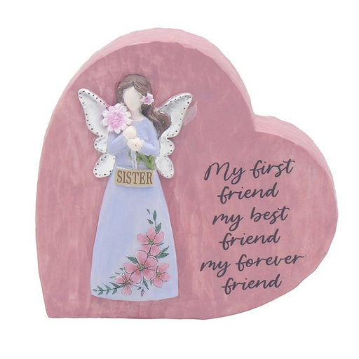 'Sister' Angel Heart Wooden Ornament Plaque - Gifts - Bumbletree - Bumbletree