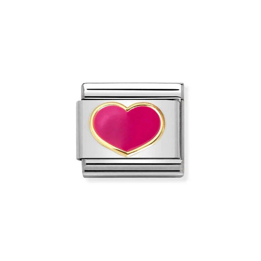 NOMINATION Classic Gold & Fuchsia Heart Charm - Charms - Nomination - Bumbletree