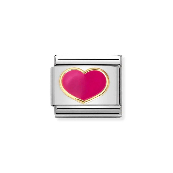 NOMINATION Classic Gold & Fuchsia Heart Charm - Charms - Nomination - Bumbletree