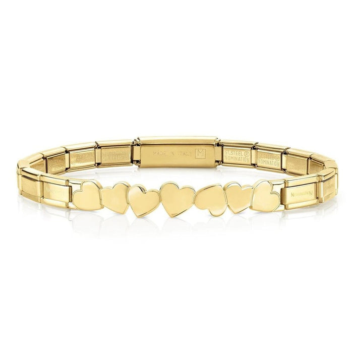 NOMINATION Trendsetter Yellow Gold Hearts Smarty Bracelet - Bumbletree Ltd