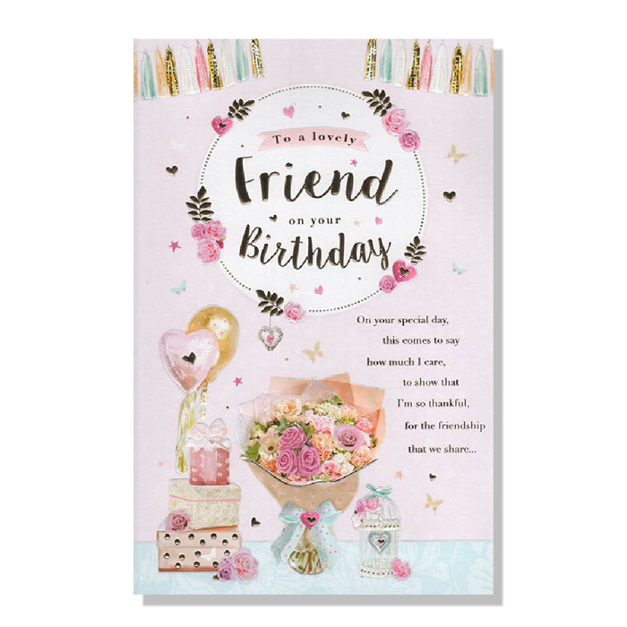 To A Lovely Friend On Your Birthday Card - Bumbletree Ltd