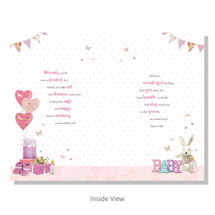 Congratulations Daughter Birth Card - Bumbletree Ltd