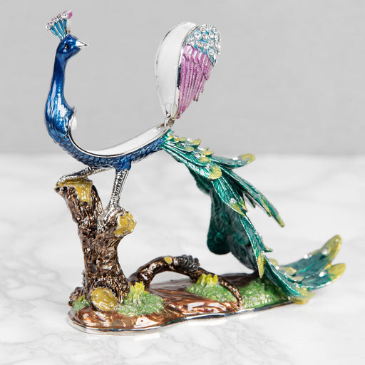TRINKET FIGURINE - PEACOCK ON BRANCH - Bumbletree Ltd