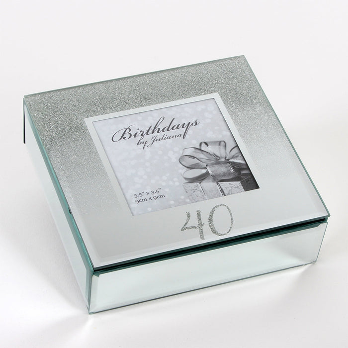 '40' BIRTHDAY GLITTER MIRROR TRINKET BOX - Bumbletree Ltd