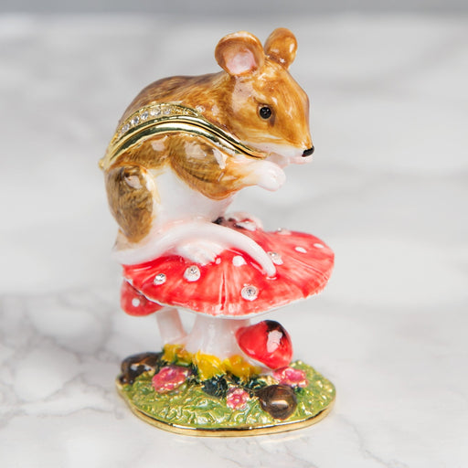TRINKET FIGURINE MOUSE ON TOADSTOOL - Bumbletree Ltd