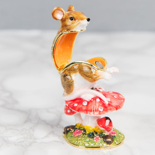 TRINKET FIGURINE MOUSE ON TOADSTOOL - Bumbletree Ltd